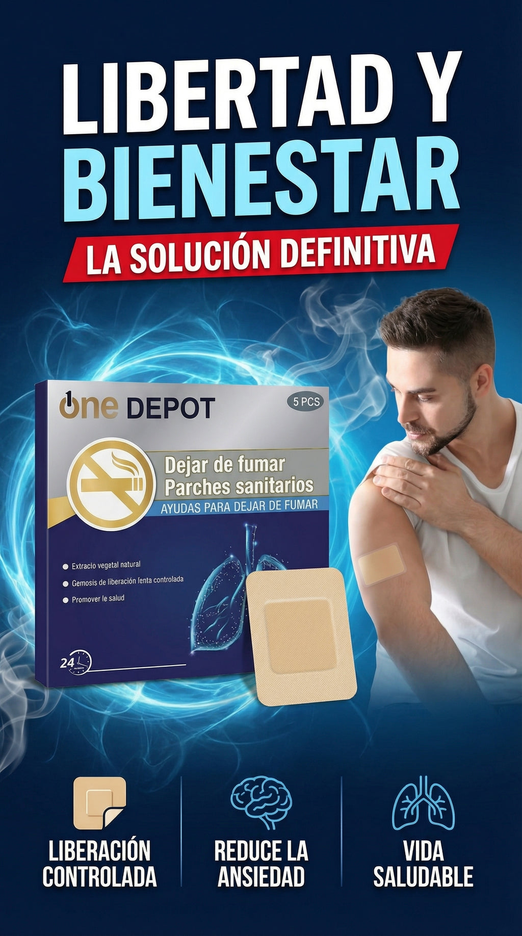 10 Parches Para No Fumar. One Depot